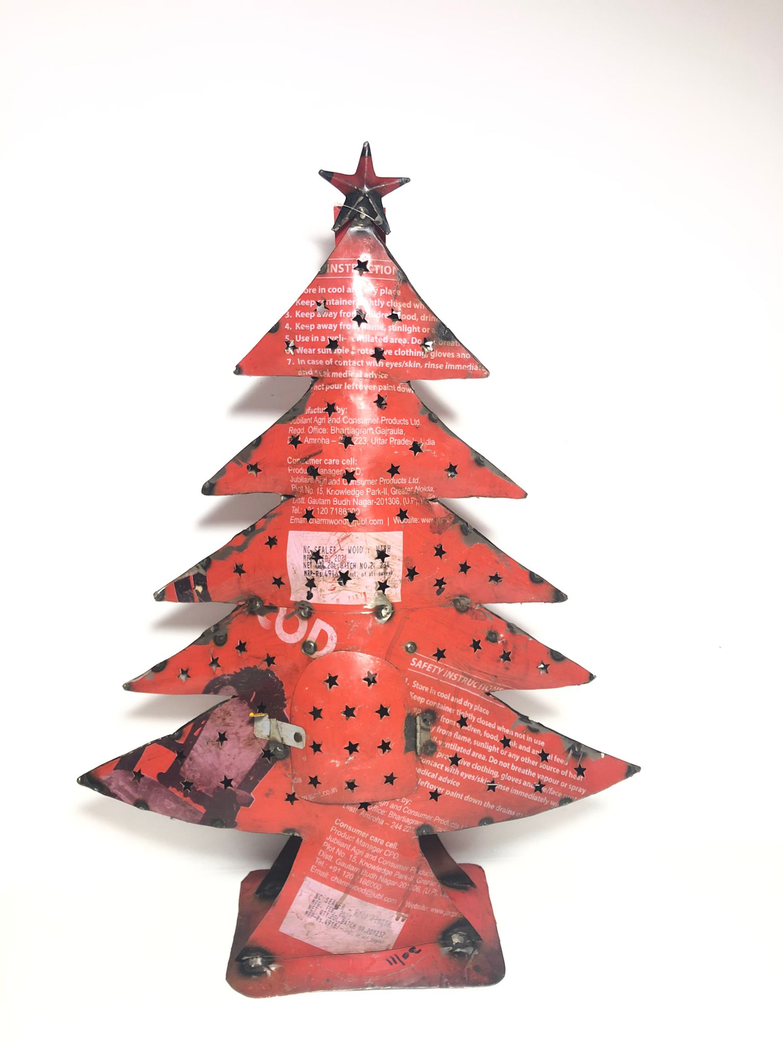 een miljard Voorzieningen Minister Kerstboom gerecycled metaal 66cm | Concordia Shop